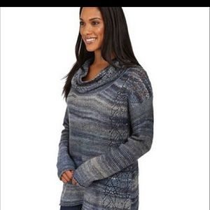 Royal Robbins Blue Chunky Cowl Neck Sweater, Sz L